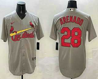 Men's St Louis Cardinals #28 Nolan Arenado Grey Stitched Cool Base Nike Jersey,We sell and wholesale Men's St Louis Cardinals #28 Nolan Arenado Grey Stitched Cool Base Nike Jersey on line form chian!